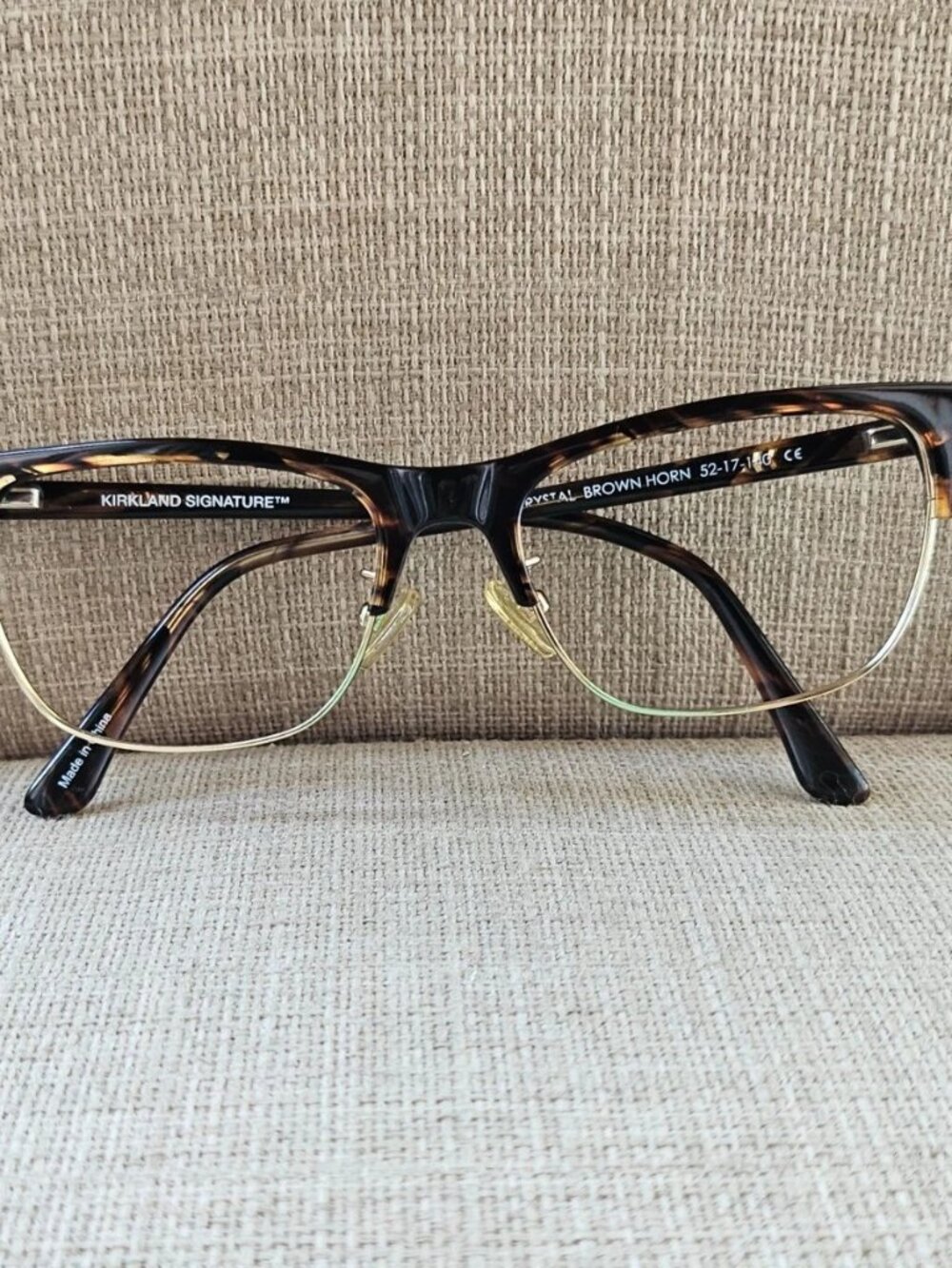 Kirkland Signature Women Eyeglasses Frame KS Crystal Brown Horn Eyewear Glasses